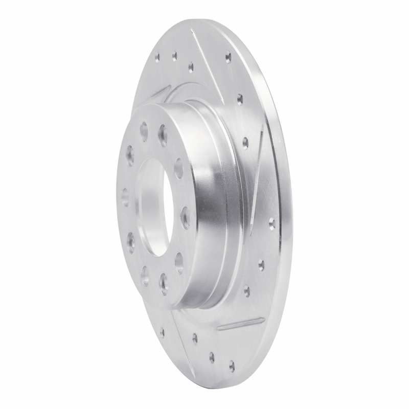 Dodge DART Brake Rotor (1) - Rear Right - R1 Concepts - Drilled & Slotted - Silver - `13-`16